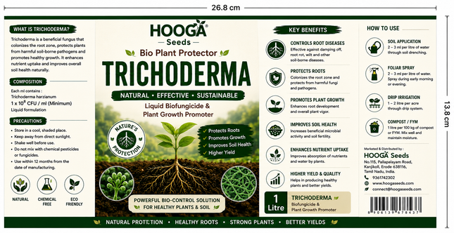 Trichoderma 1 Litre | Biological Fungicide and Soil Health Biofertilizer – HOOGA Seeds