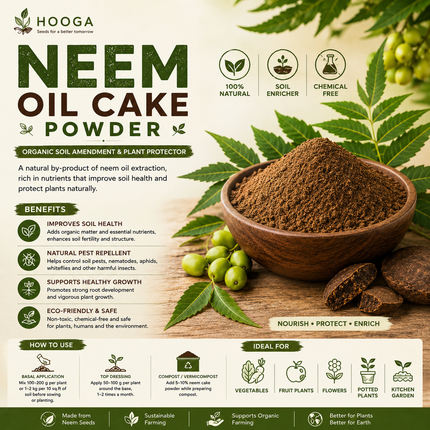 Buy Neem Oil Cake Powder Online | Neem Cake Fertilizer | HOOGA Seeds