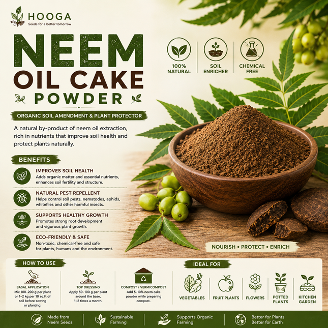 Buy Neem Oil Cake Powder Online | Neem Cake Fertilizer | HOOGA Seeds