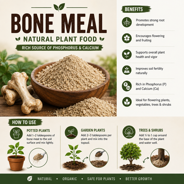 Bone Meal Fertilizer (Organic Phosphorus for Strong Roots &amp; Flowering)-HOOGA Seeds