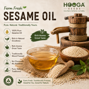 Farm Fresh | Slow Wood Pressed Sesame Oil for Cooking | HOOGA Seeds